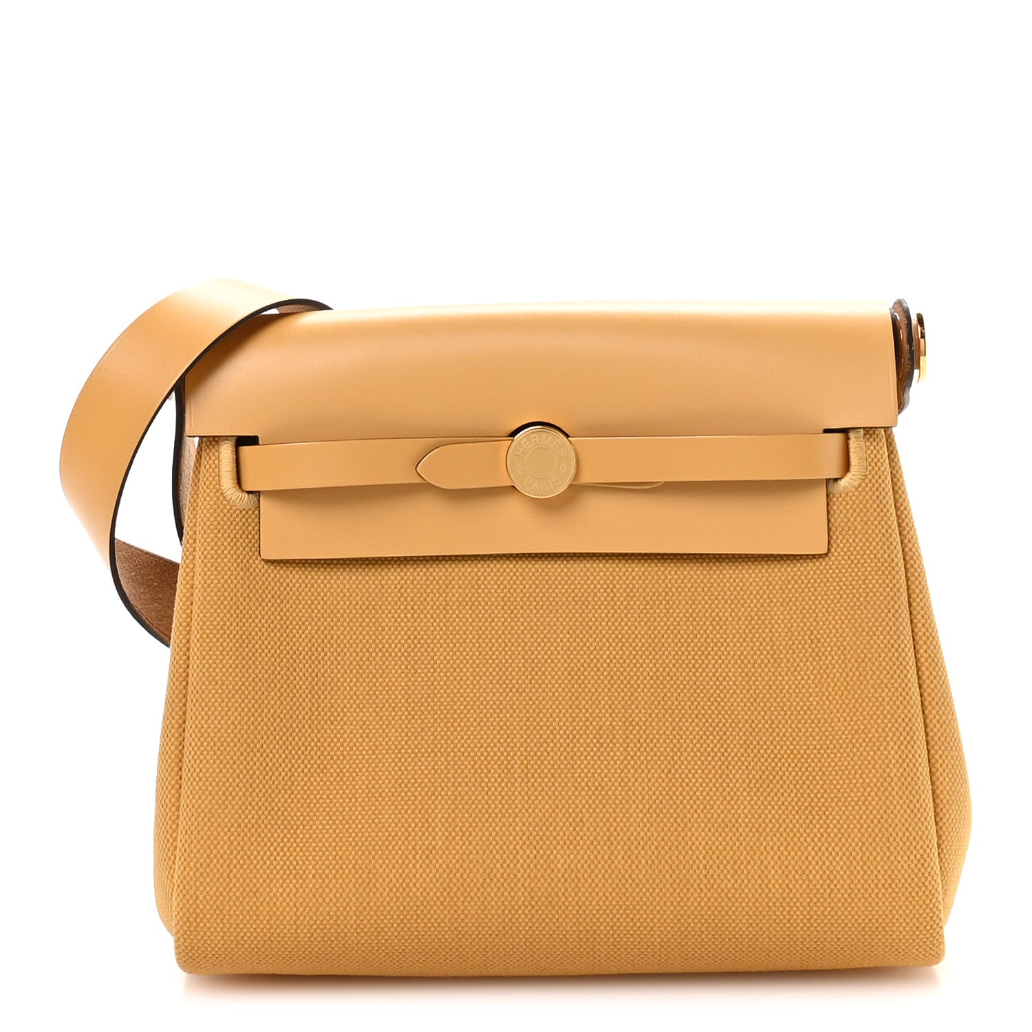 Hermes Military Toile Vache Hunter Herbag Zip Retourne 20 Paille 1 of 11
