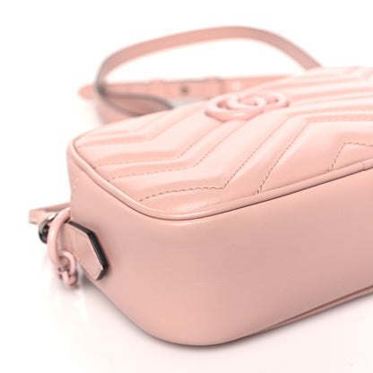 Gucci Calfskin Matelasse Monochrome Mini GG Marmont Chain Shoulder Bag Perfect Pink 9 of 13