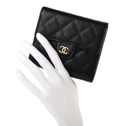 Chanel Caviar Quilted Compact Flap Wallet Black 2 of 8