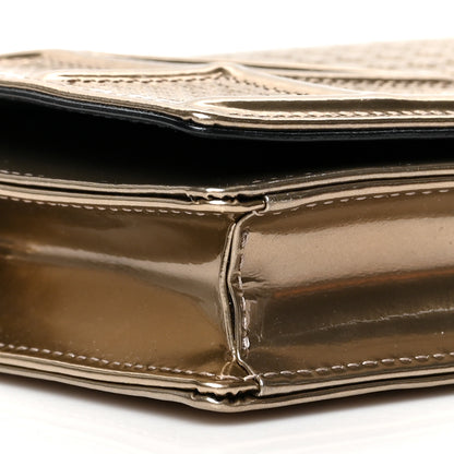 Christian Dior Metallic Patent Micro-Cannage Diorama Wallet on Chain Pouch Gold 8 of 10