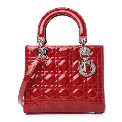 Christian Dior Patent Cannage Medium Lady Dior Red 1 of 11