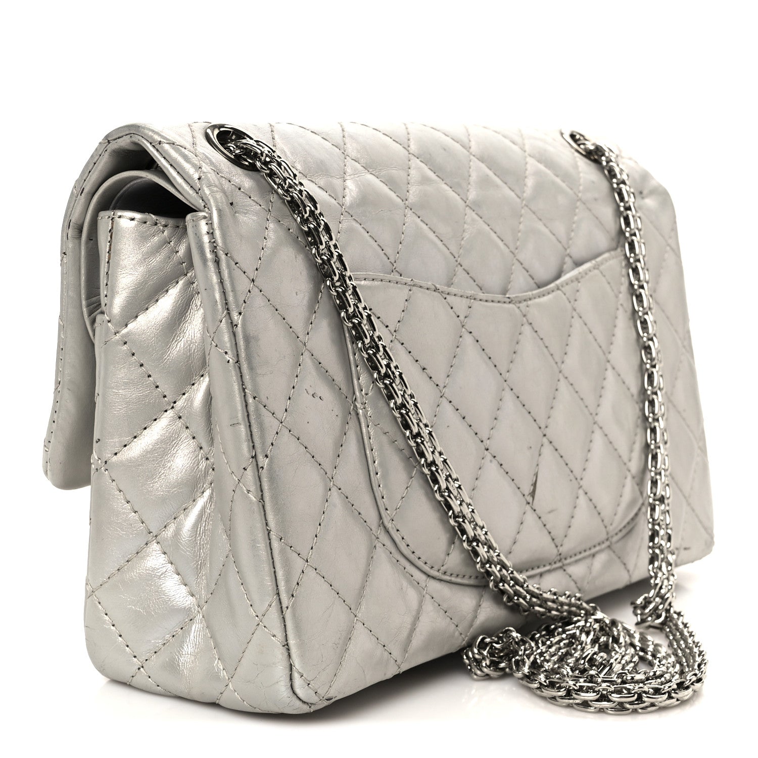 Chanel Metallic Lambskin Quilted 2.55 Reissue 226 Flap Silver 3 of 11