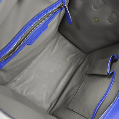 Celine Leather Suede Mini Luggage Bag Royal Blue 7 of 9