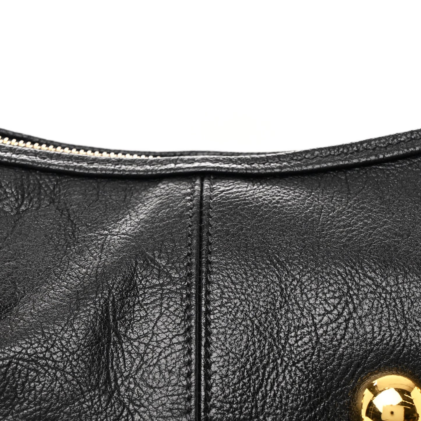 Calfskin Studded Small Bracelet Hobo Bag Black