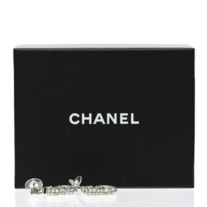 Chanel Baguette Crystal CC Drop Earrings Silver 4 of 4