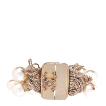 Chanel Pearl Multi Strand Bracelet Gold 3 of 5
