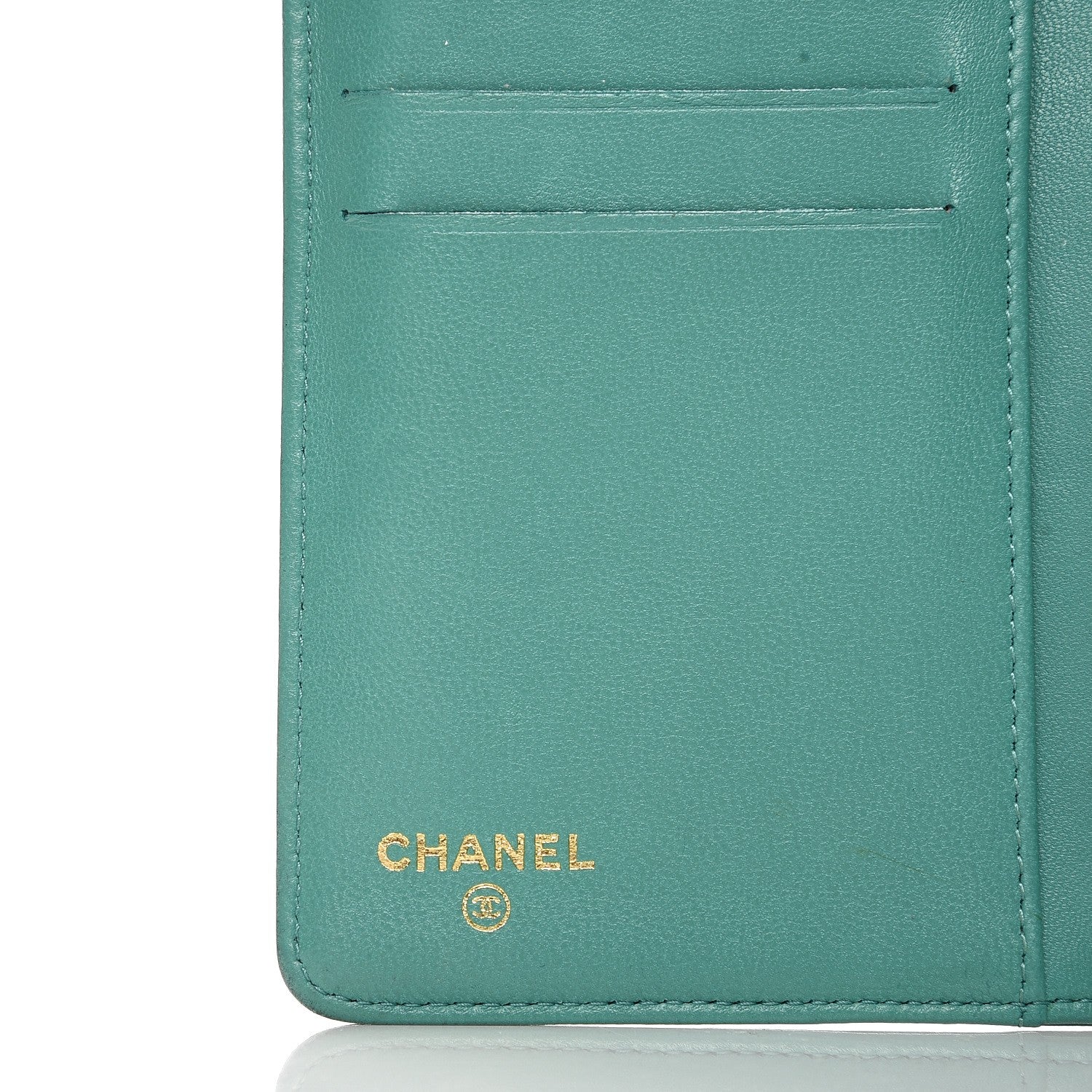Chanel Lambskin Quilted Boy Yen Wallet Green 6 of 13