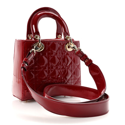 Christian Dior Patent Cannage Small My ABCDior Lady Dior Cherry Red 3 of 9