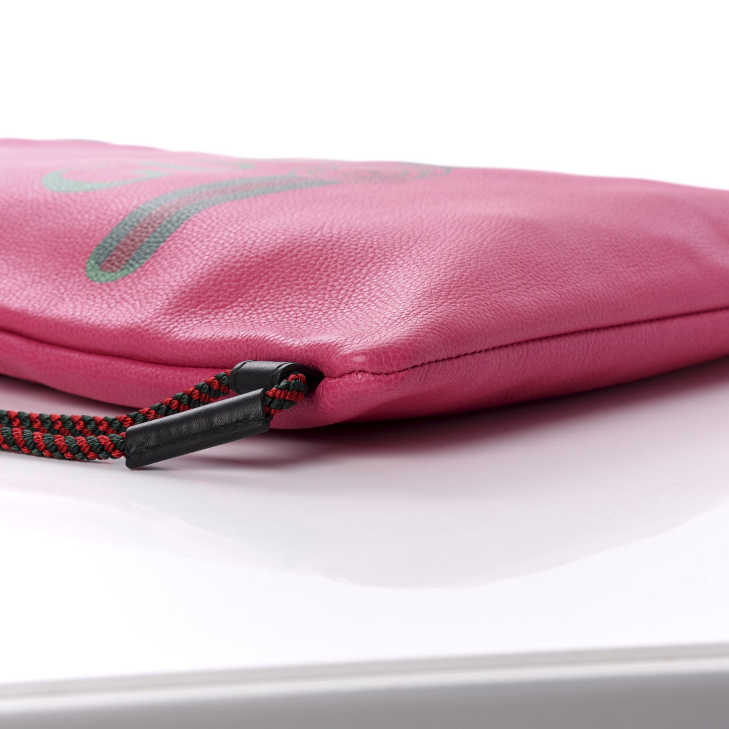 Grained Calfskin Logo Drawstring Backpack Box Pink Green Black
