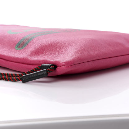 Gucci Grained Calfskin Logo Drawstring Backpack Box Pink Green Black 8 of 11