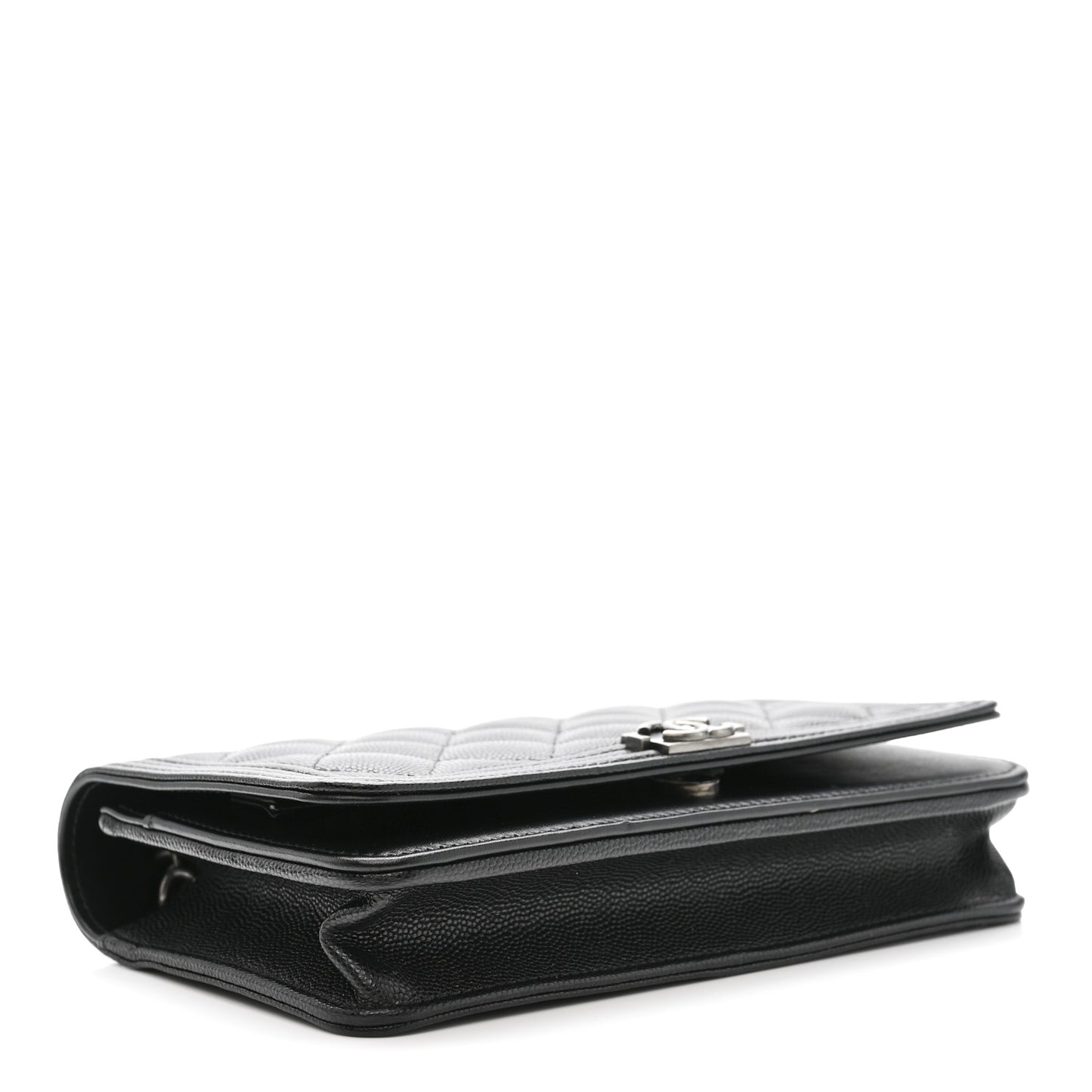 Caviar Quilted Boy Wallet On Chain WOC Black