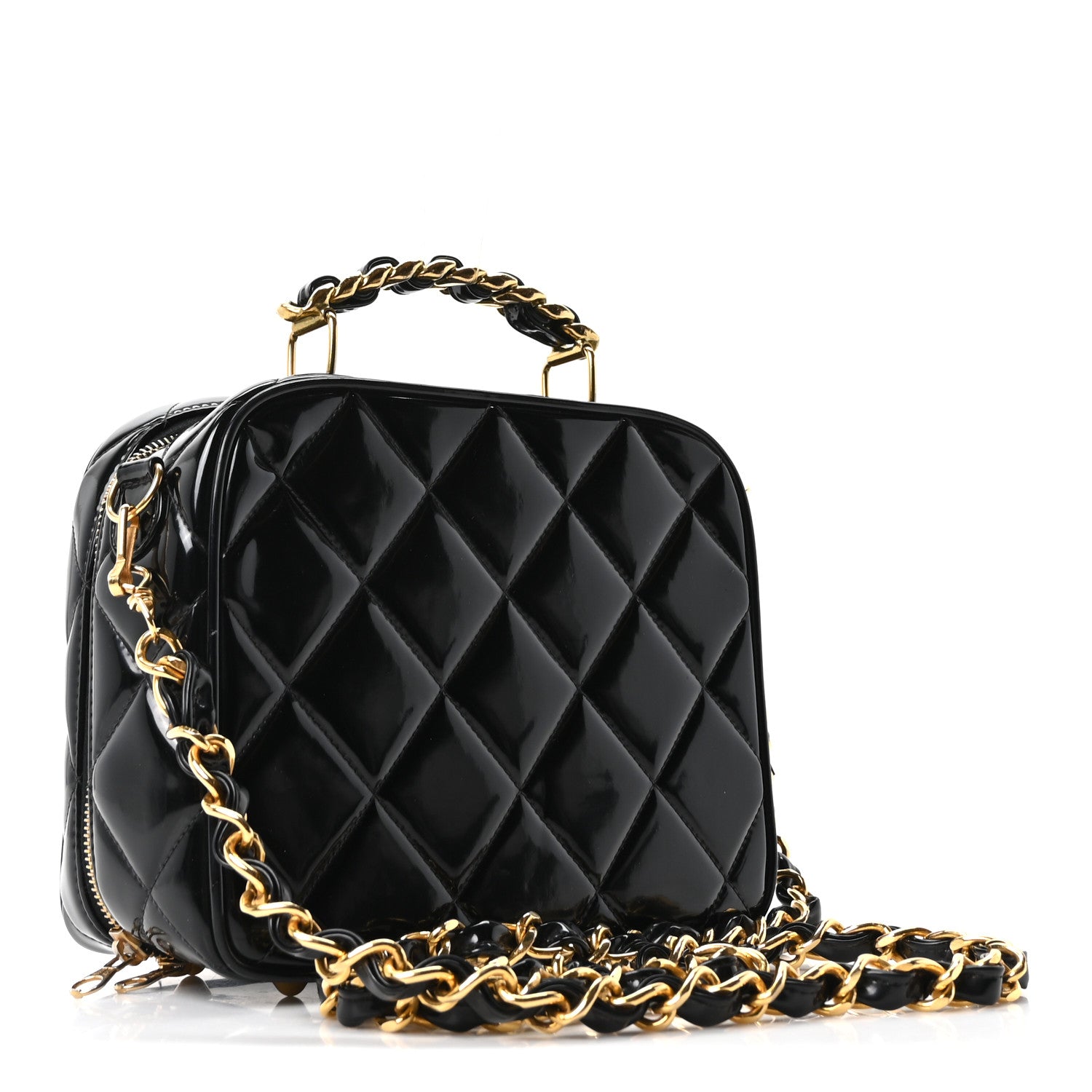 Chanel Patent Quilted Vanity Case Black 3 of 10