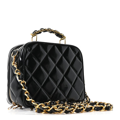 Chanel Patent Quilted Vanity Case Black 3 of 10