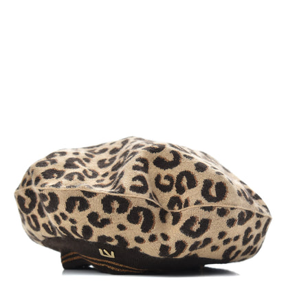 Louis Vuitton Cashmere Silk Leopard Beret 1 of 6