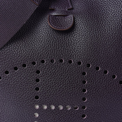 Hermes Taurillon Clemence Evelyne III GM Raisin 8 of 10