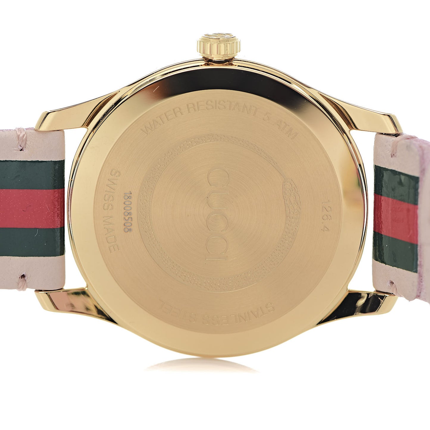 Stainless Steel Calfskin 38mm G-Timeless Stripe Web Quartz Watch Pink