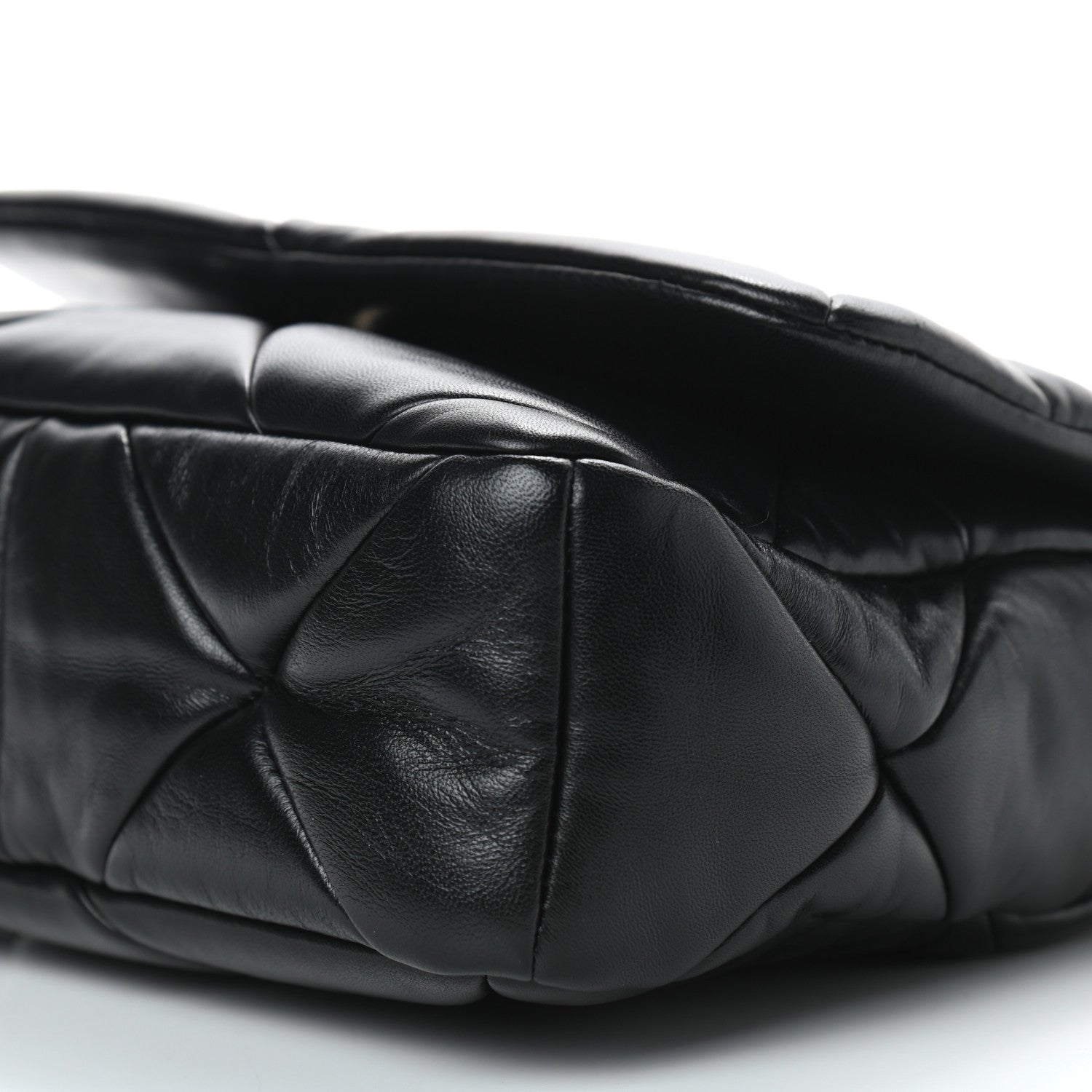 Prada Nappa Re-Nylon Triangle Quilted Patchwork System Flap Shoulder Bag Black 8 of 8