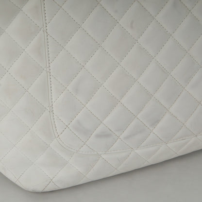 Chanel Calfskin Quilted Python Large Cambon Tote White 13 of 20