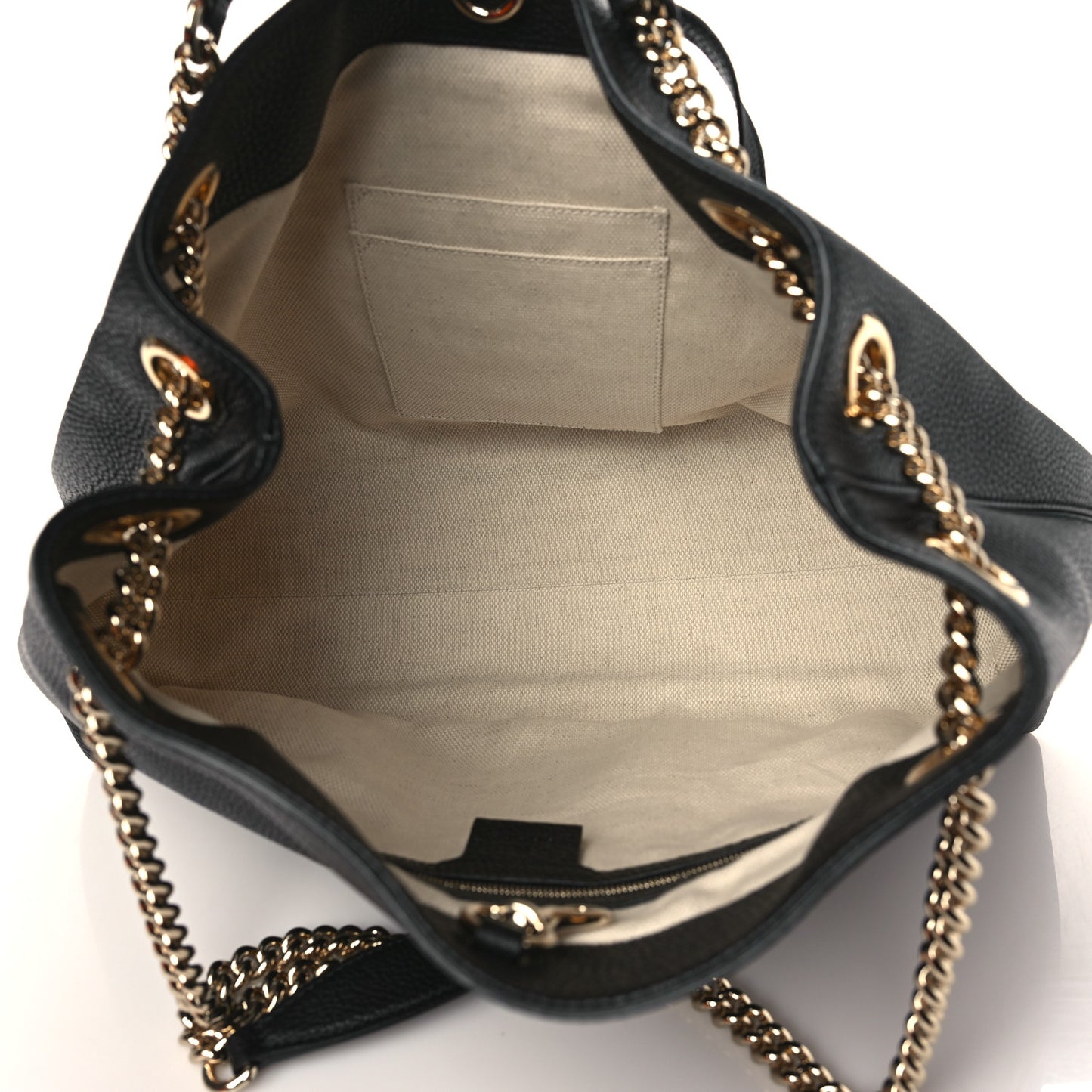 Pebbled Calfskin Medium Soho Chain Shoulder Bag Black