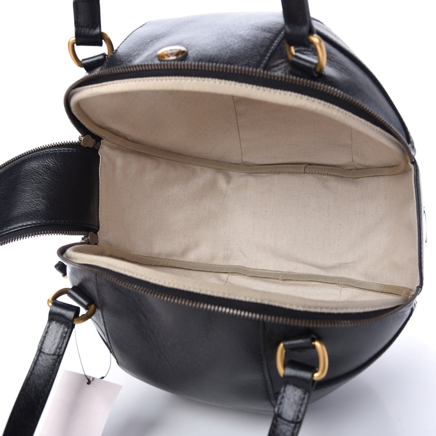 Gucci Piuma Lux Energy Large Tifosa Basketball Shaped Shoulder Bag Black 5 of 12
