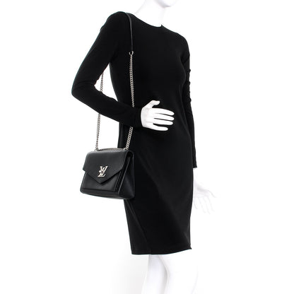 Louis Vuitton Soft Calfskin My Lockme Chain Bag BB Black 2 of 8