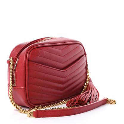 Saint Laurent Grain De Poudre Matelasse Monogram Mini Lou Camera Bag Eros Red 3 of 9