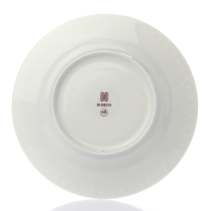 Hermes Porcelain H Deco Dessert Plate Rouge 2 of 7