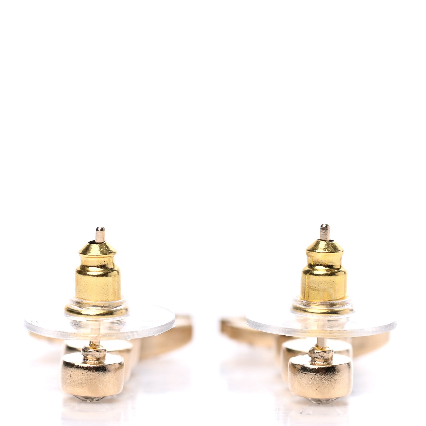Crystal CC Drop Earrings Gold