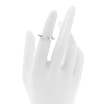 David Yurman Sterling Silver 14K Yellow Gold Diamond Freshwater Cultured Pearl Renaissance Ring 49 5 2 of 5