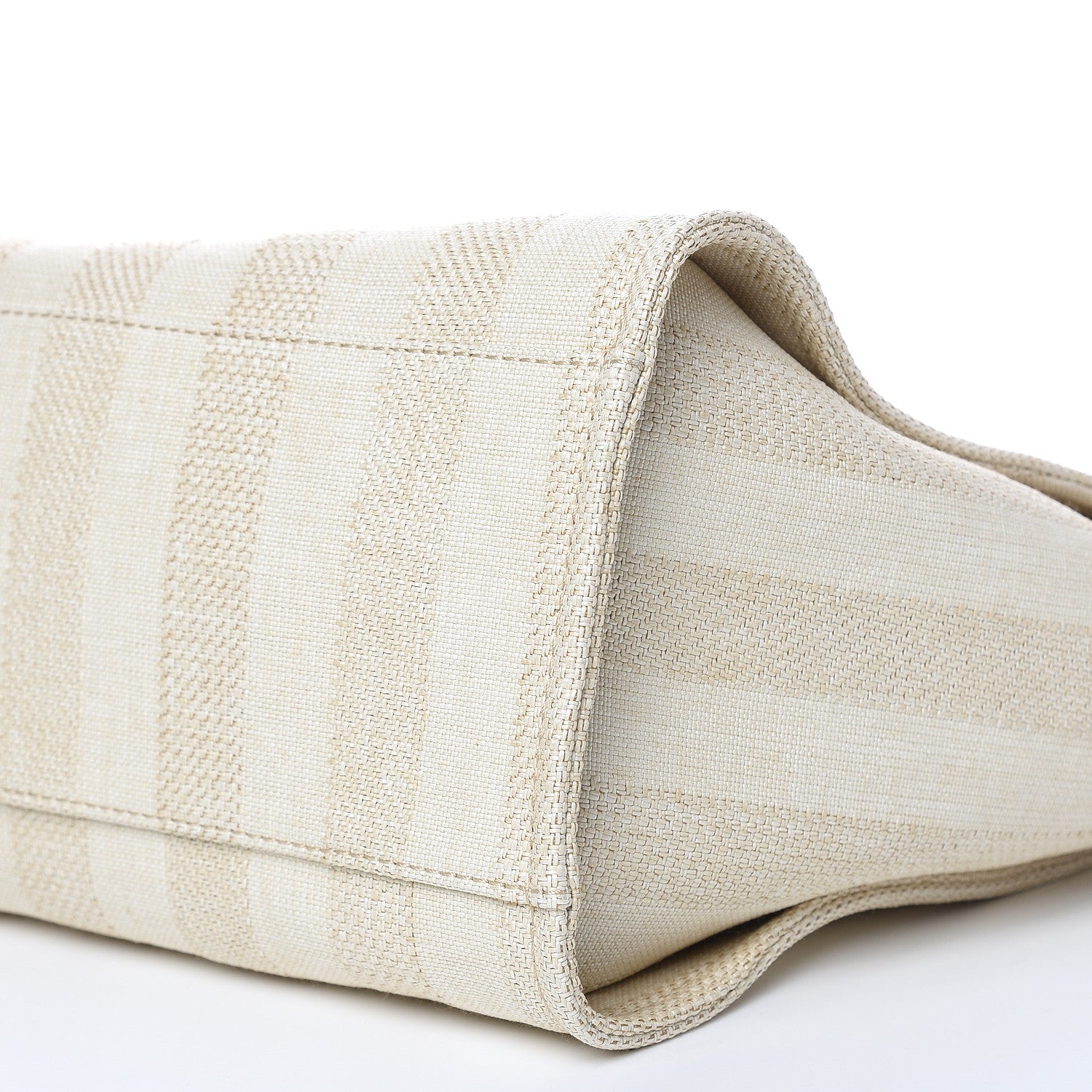 Chanel Straw Raffia Calfskin Striped Large Deauville Tote Beige 8 of 10