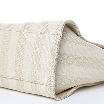 Chanel Straw Raffia Calfskin Striped Large Deauville Tote Beige 8 of 10