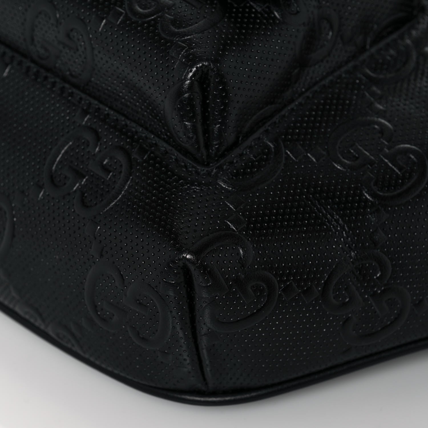 Gucci Calfskin GG Tennis Embossed Pocket Belt Bag Black 10 of 13