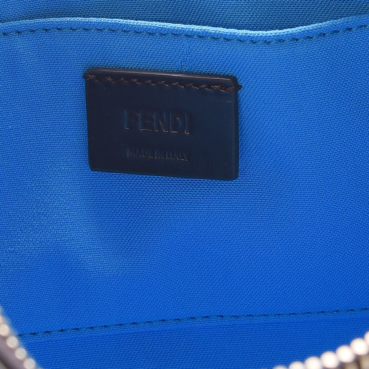 Fendi Zucca Spalmati Vitello Elite Pochette Tobacco Turchese 6 of 10
