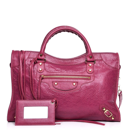 Balenciaga Agneau Classic Gold Hardware City Rose Dahlia 1 of 8
