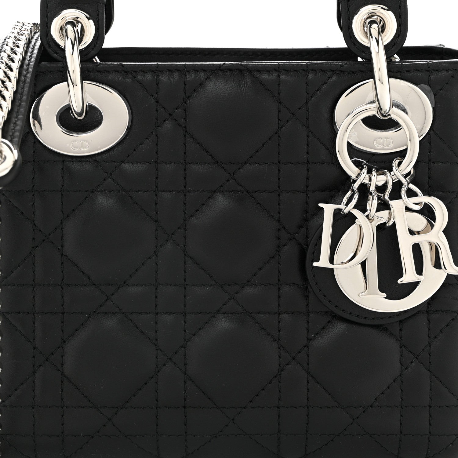 Christian Dior Lambskin Cannage Mini Lady Dior Black 8 of 10