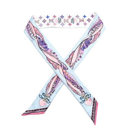 Louis Vuitton Silk Monogram Romance BB Bandeau Light Blue 1 of 4