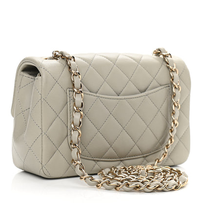 Chanel Lambskin Quilted Mini Rectangular Flap Grey 3 of 10