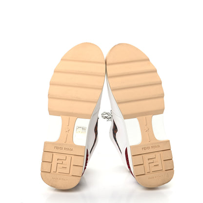 Fendi Vitello Mesh FF T-Rex Sneakers 40.5 Ultra White Tobacco Moro Zucca 5 of 8