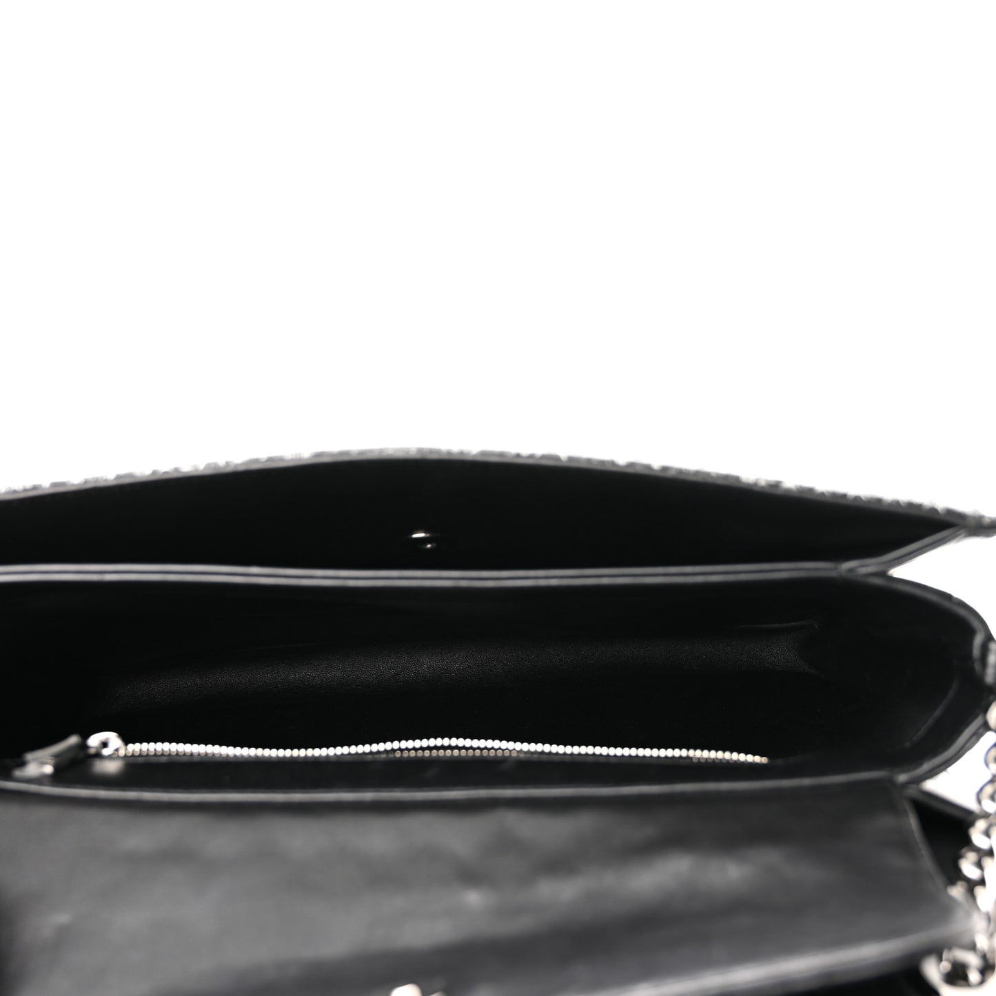 Snakeskin Large Perfect Edge Flap Silver