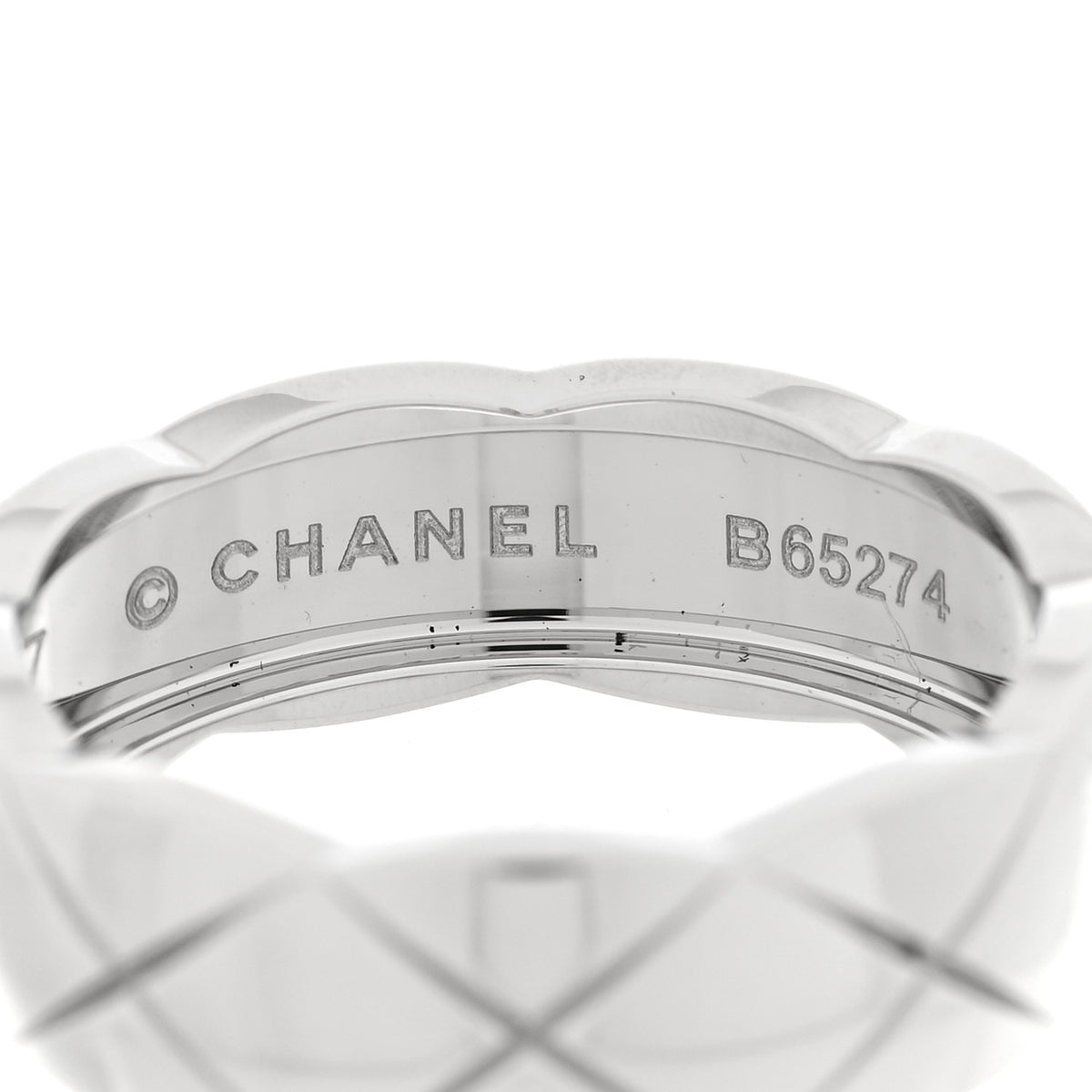 Chanel 18K White Gold Small Coco Crush Ring 57 8 4 of 5