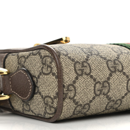 Gucci GG Supreme Monogram Web Mini Ophidia Shoulder Bag Brown 9 of 10