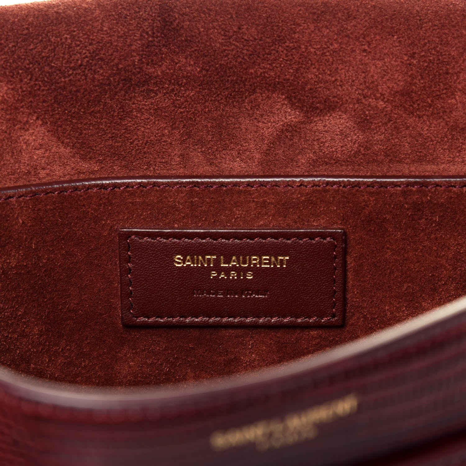 Saint Laurent Lizard Calfskin Embossed Betty Messenger Palissandre 6 of 9