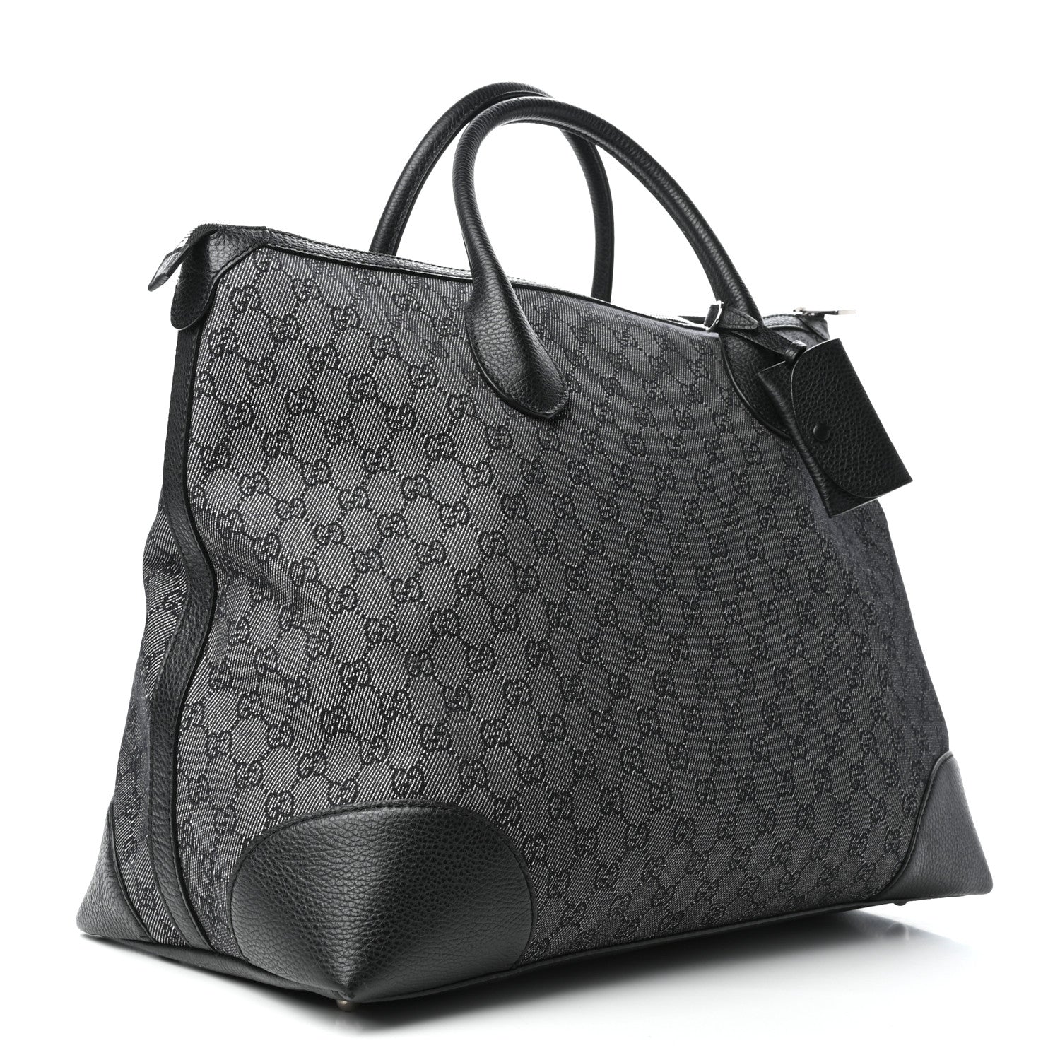 Gucci Denim Monogram Large Tote Black 3 of 9