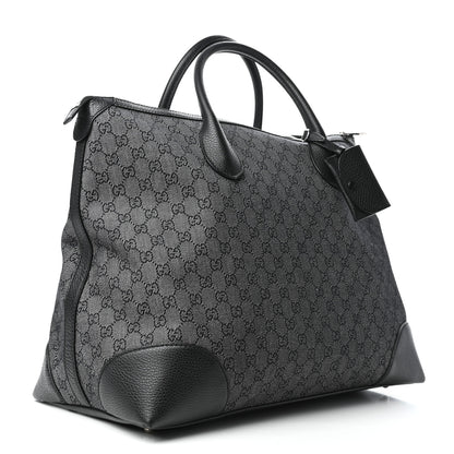 Gucci Denim Monogram Large Tote Black 3 of 9