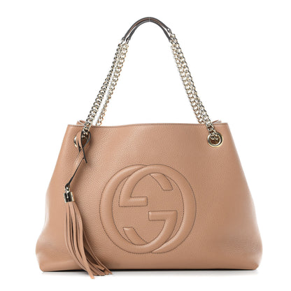 Gucci Pebbled Calfskin Medium Soho Chain Shoulder Bag Camelia 1 of 10