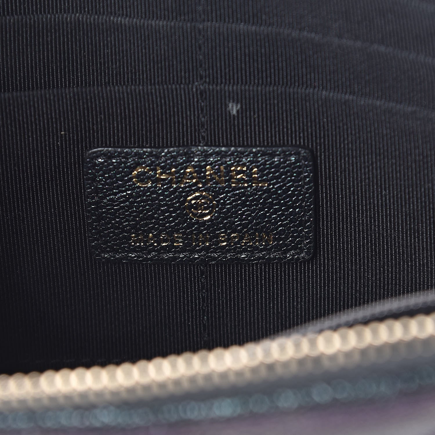 Chanel Iridescent Caviar Quilted Classic Pouch With Handle Black 6 of 8