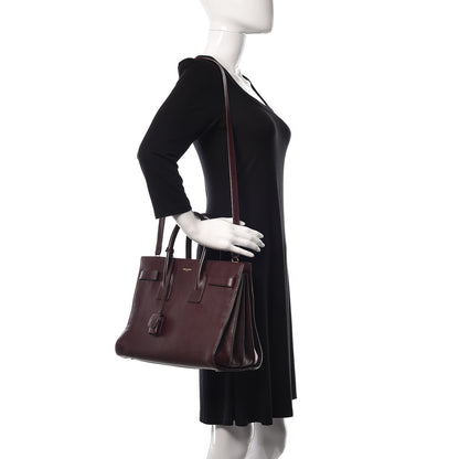 Saint Laurent Calfskin Small Sac De Jour Amarena 2 of 19