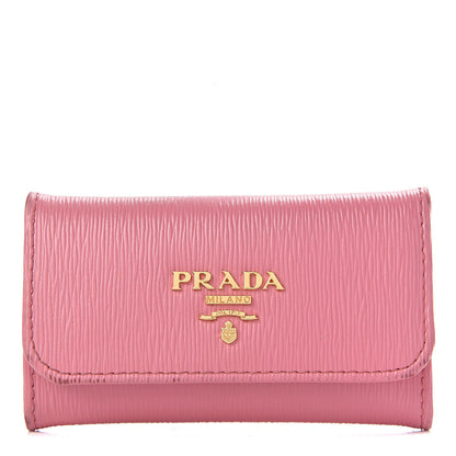 Prada Vitello Move Metal 6 Key Holder Geranio 1 of 12