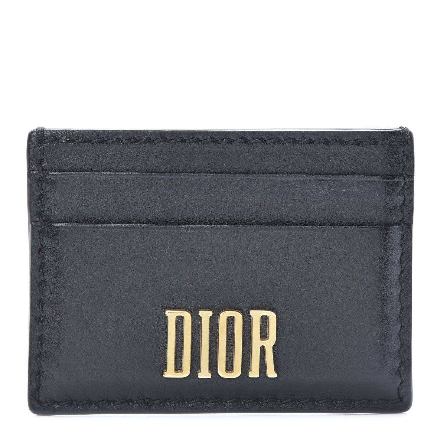 Calfskin D-Fence Card Holder Black