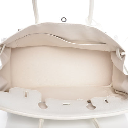 Hermes Taurillon Clemence Birkin 30 White 8 of 30